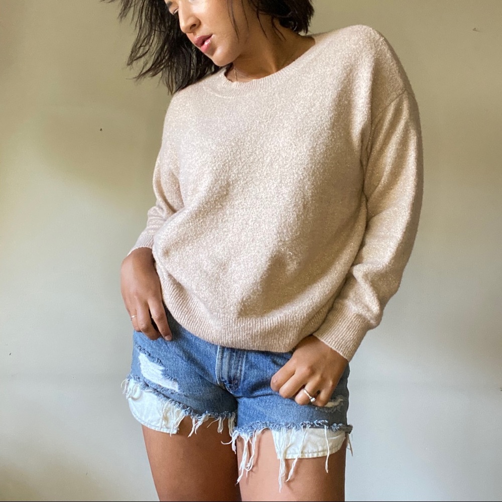 H&M shimmery nude sweater